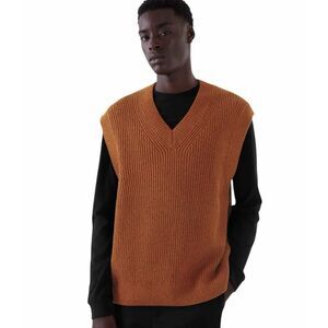 Cos knitted vest burnt orange Medium